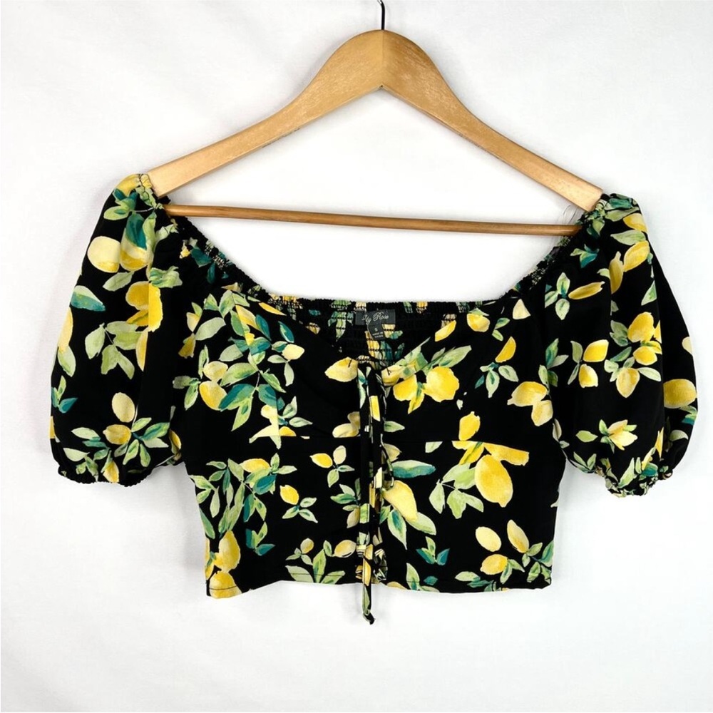 Lemon printed crop top